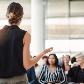 speaking at a workshop